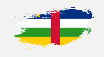 Free hand drawn grunge flag of Central African Republic on isolated white background