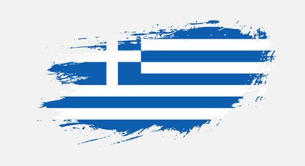 Free hand drawn grunge flag of Greece on isolated white background
