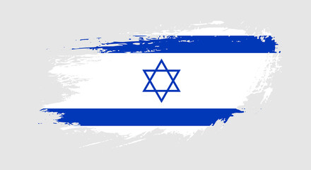 Free hand drawn grunge flag of Israel on isolated white background