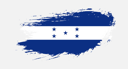 Free hand drawn grunge flag of Honduras on isolated white background