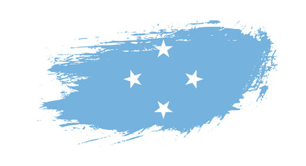 Free hand drawn grunge flag of Micronesia on isolated white background