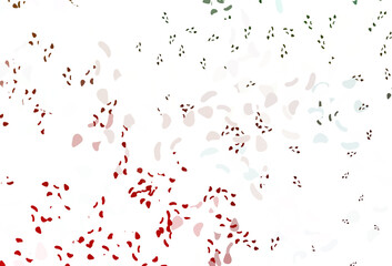 Light green, red vector pattern with chaotic shapes.