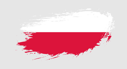 Free hand drawn grunge flag of Poland on isolated white background