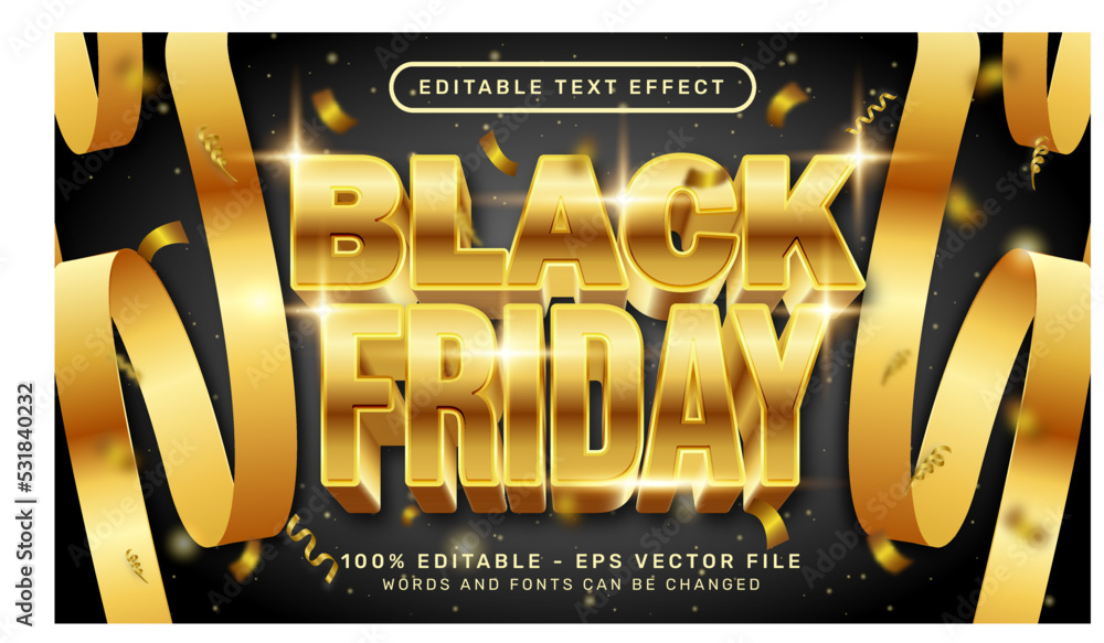 Poster black friday 3d text effect and editable text effect