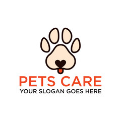 Obraz na płótnie Canvas pets care logo , veterinary logo