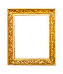 The antique gold frame isolated