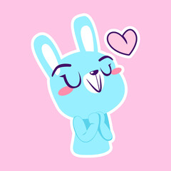 cute little bunny drawing cartoon, rabbit sticker