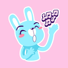 cute little bunny drawing cartoon, rabbit sticker