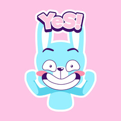 cute little bunny drawing cartoon, rabbit sticker