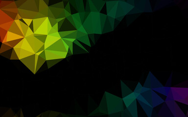 Dark Multicolor, Rainbow vector abstract polygonal cover.