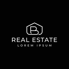 letter B house logo design