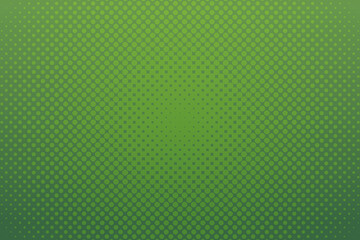 Green pop art background with halftone dots in retro comic style. Vector illustration.