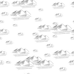 seamless pattern with of types of mountain