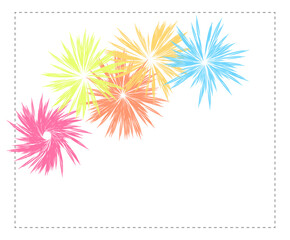 frame with fireworks vector background