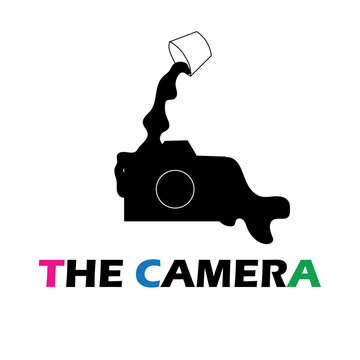 camera logo symbol with graffiti style