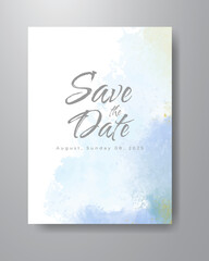 Naklejka na ściany i meble Save the date with watercolor background. Design for your invitation.