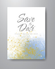 Save the date with watercolor background. Design for your invitation.