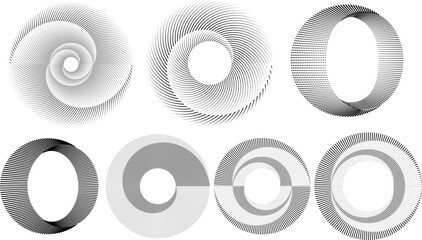 Lines in Circle Form . Spiral Vector Illustration .Technology round. Wave Logo . Design element . Abstract Geometric shape .
