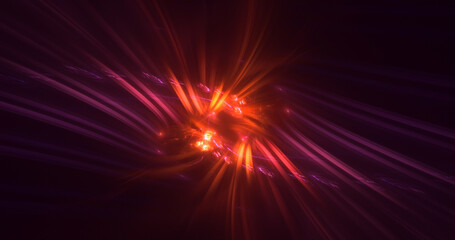 3D rendering abstract multicolor technology fractal light background