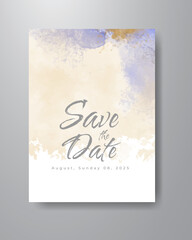 Save the date with watercolor background. Design for your invitation.