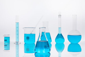 Photo of biochemistry glassware experiment