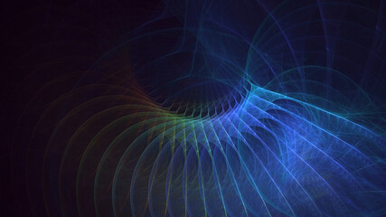 3D rendering abstract multicolor fractal light background
