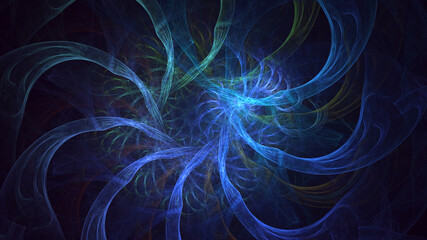 3D rendering abstract multicolor fractal light background
