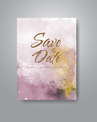 Save the date with watercolor background. Design for your invitation.
