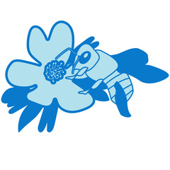 Bee pollinating flowers