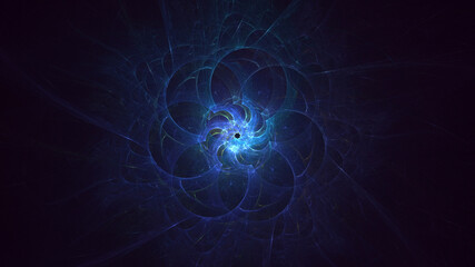 3D rendering abstract colorful fractal light background