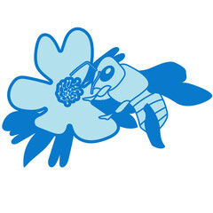 Bee pollinating flowers