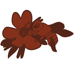 Bee pollinating flowers