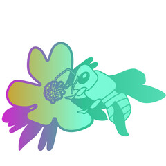 Bee pollinating flowers
