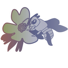 Bee pollinating flowers