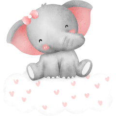 Cute elephant watercolor