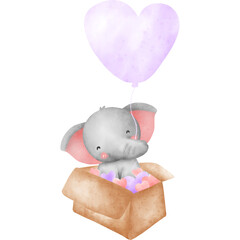 Cute elephant watercolor