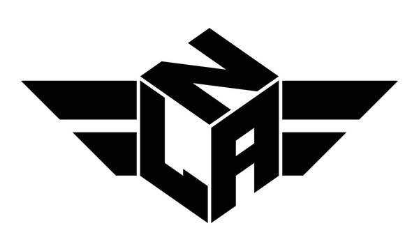 NLA three letter gaming logo in polygon cube shape logo design vector template. wordmark logo | emblem logo | monogram logo | initial letter logo | sports logo | minimalist logo | typography logo |
