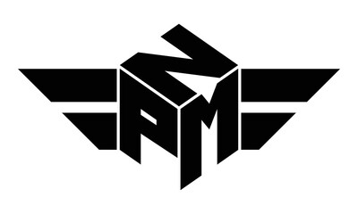 NPM three letter gaming logo in polygon cube shape logo design vector template. wordmark logo | emblem logo | monogram logo | initial letter logo | sports logo | minimalist logo | typography logo |