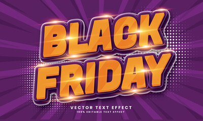 Black Friday 3d editable  text effect Premium Vector with background	