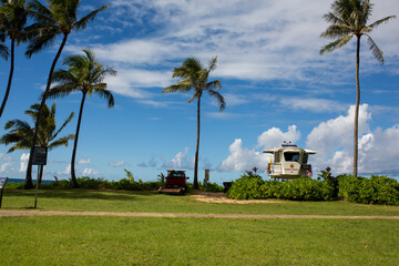 Rescue Point at the beach of Hawaii 