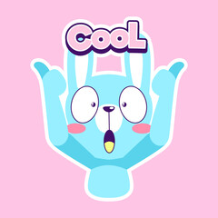 cute little bunny drawing cartoon, rabbit sticker