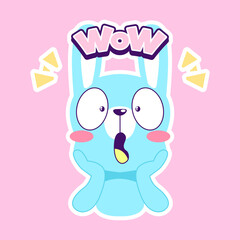 cute little bunny drawing cartoon, rabbit sticker