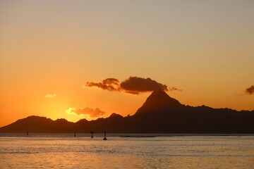 sunset over the river