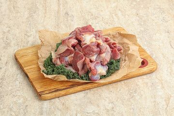 Raw chicken stomach for cooking