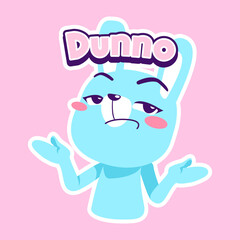 cute little bunny drawing cartoon, rabbit sticker