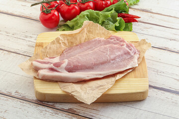 Raw pork steak for grill