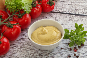 Spicy Mustard sauce in the bowl