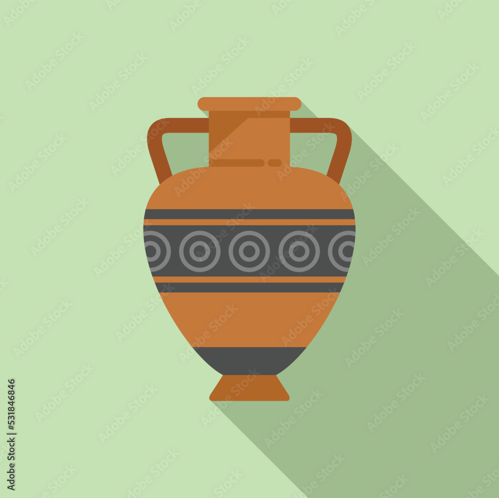 Canvas Prints Craft amphora icon flat vector. Vase jar. Rome jug