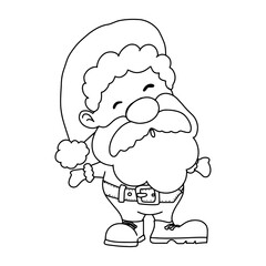 Santa claus drawing line art character for merry christmas element.