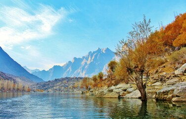autumn landscape with lake